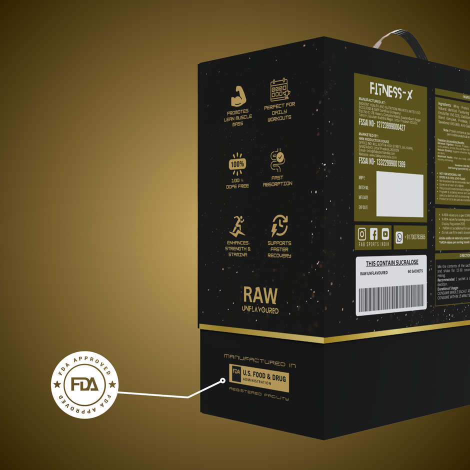 Buy Fitness X 24g Whey Protein Concentrate Raw 60 Sachets