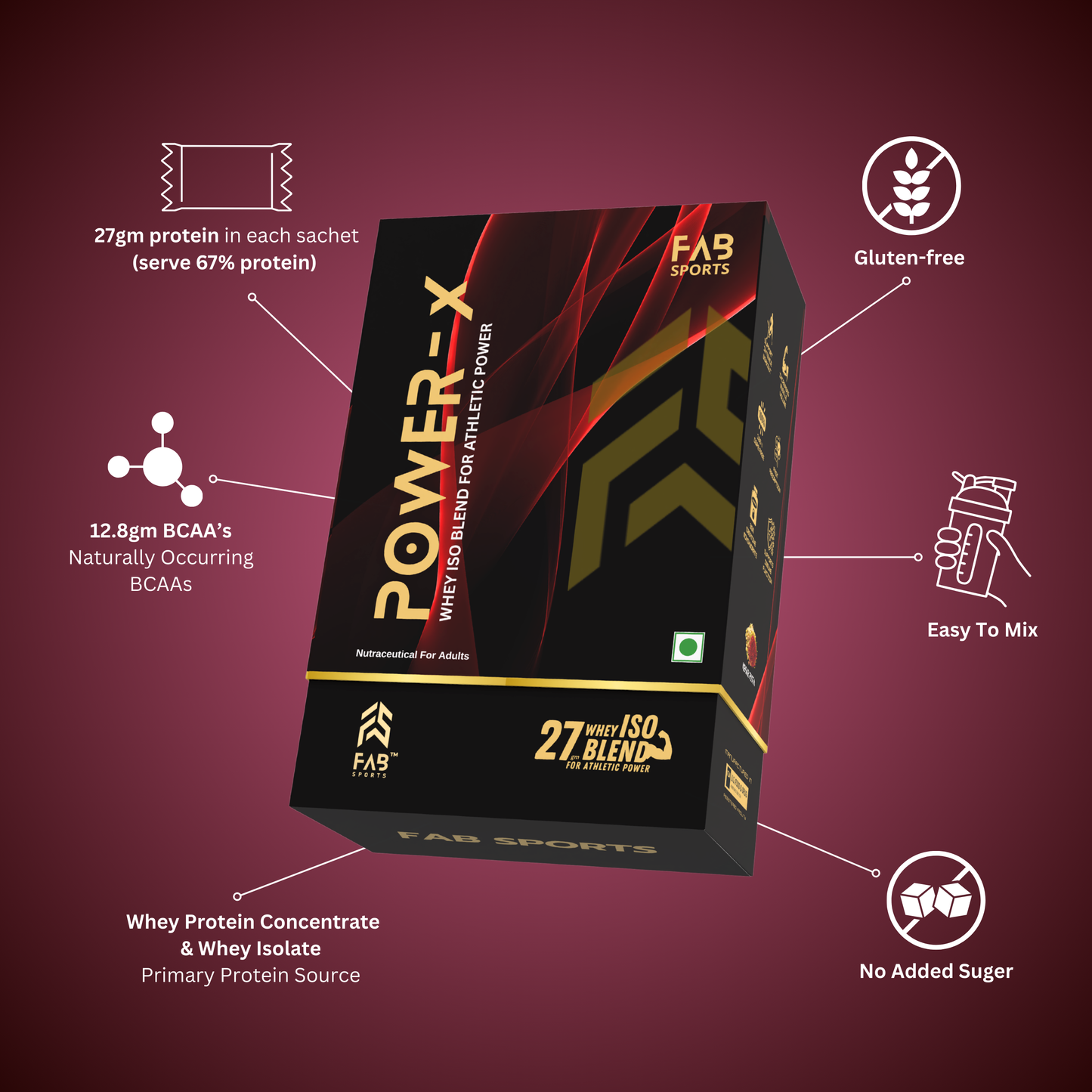 Power X – 27g Whey Isolate Blend Kesar Pista 30 Sachets