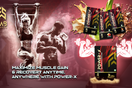 Fab Sports Power-X whey protein with athletes and flavor packs.