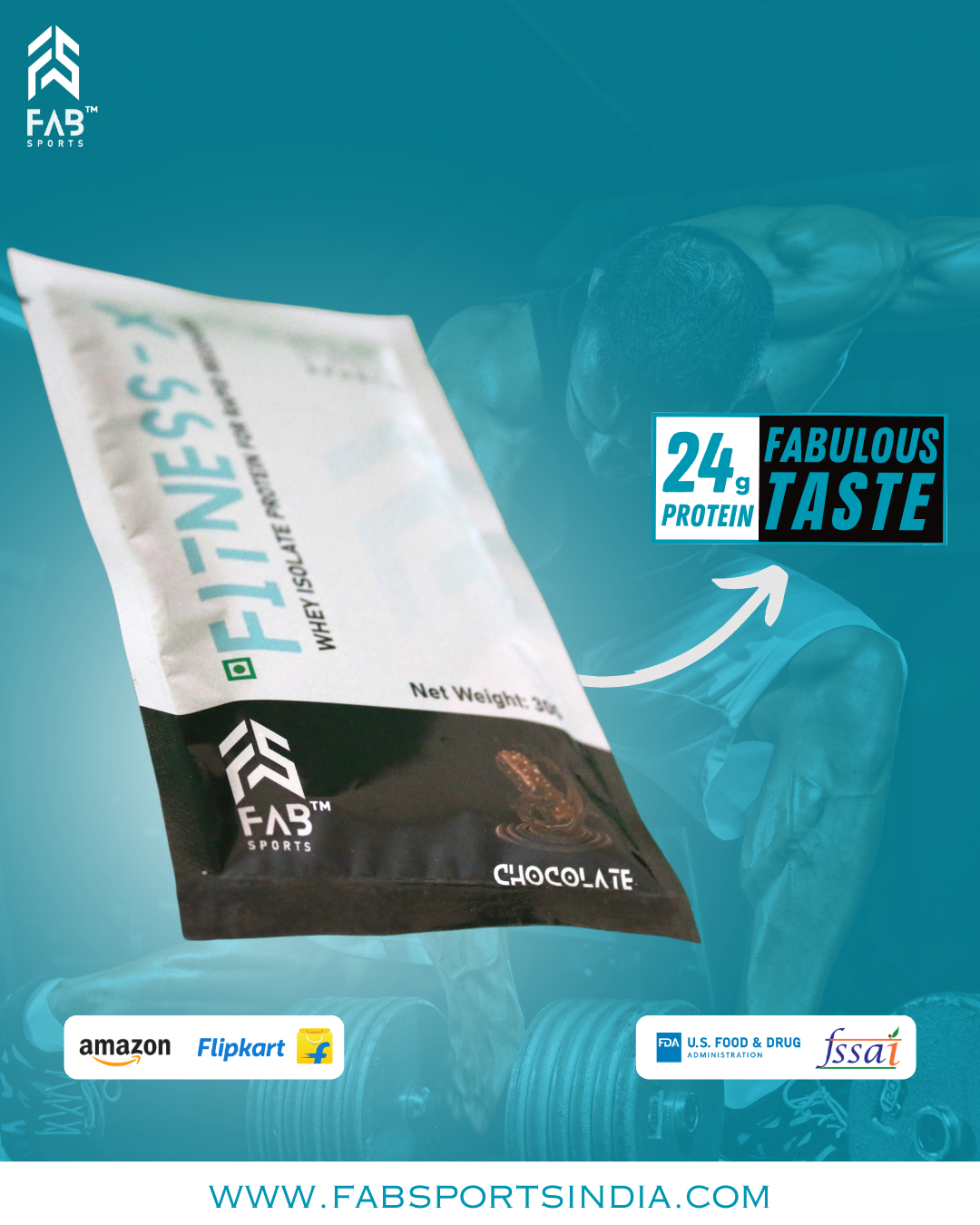 Fitness X 24gm Isolate Protein 30 Sachets Mango Alphonso