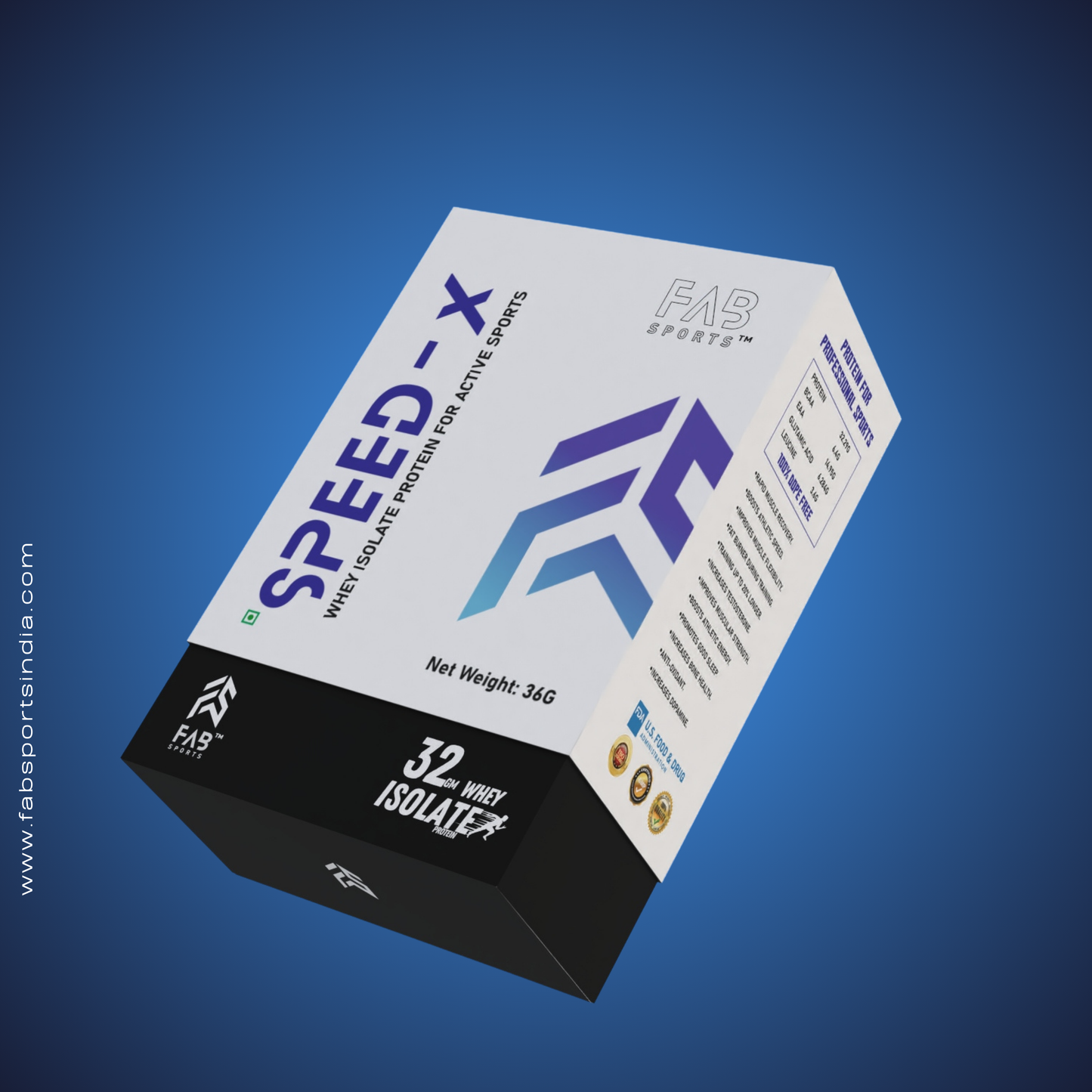 Speed X 32gm Whey Isolate - 30 sachets (36gm per serving)