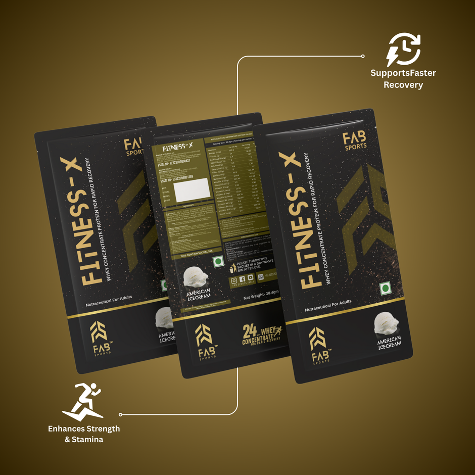 Fitness X – 24g Whey Protein Concentrate American Ice Cream 60 Sachets