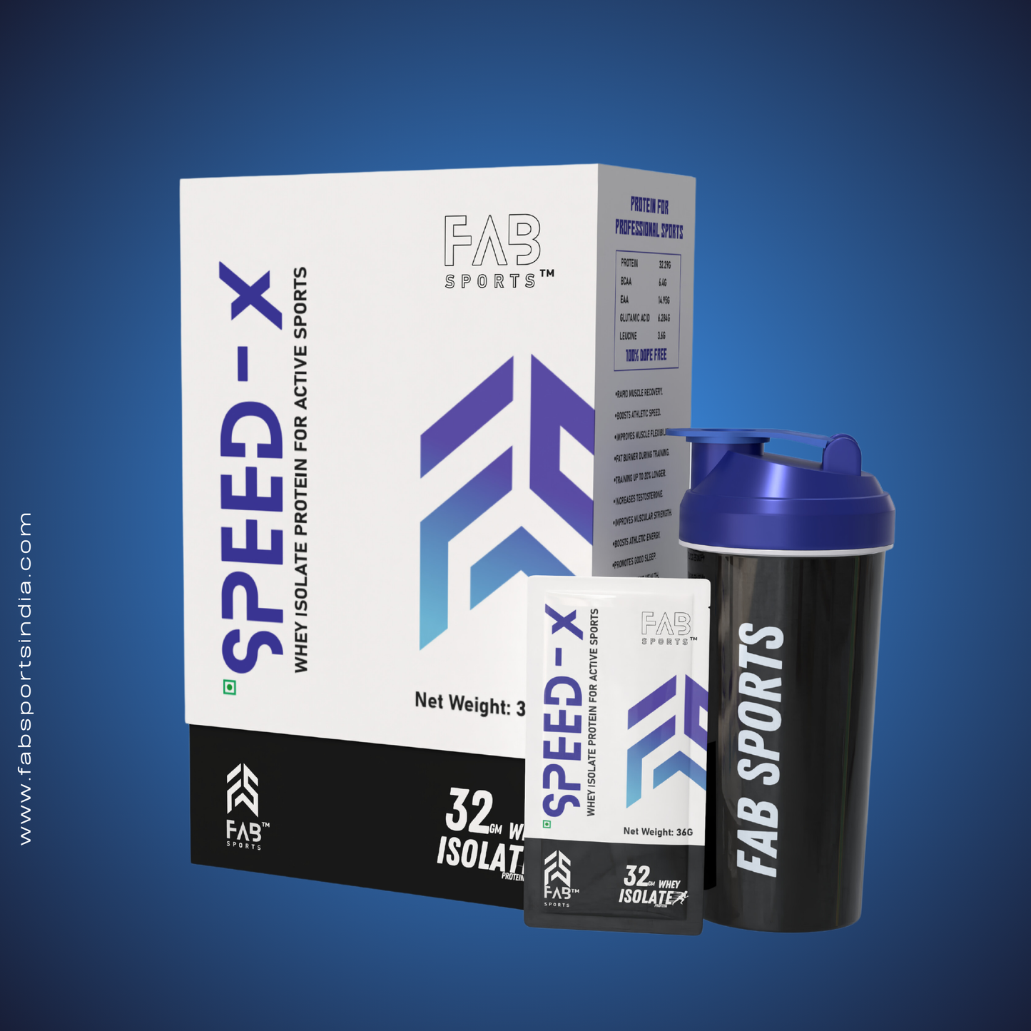 Speed X 32gm Whey Isolate - 30 sachets (36gm per serving)