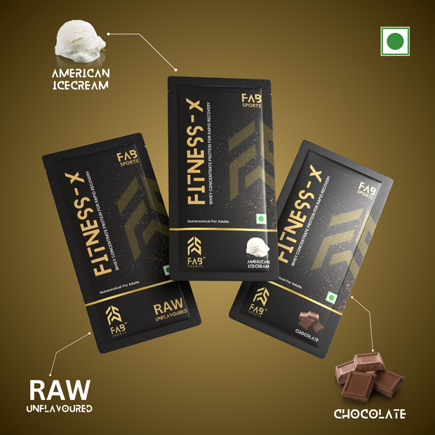 Fitness X Assorted Flavours Chocolate + American Icecream + Raw Unflavoured