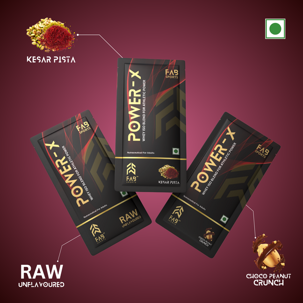 Power X –  Assorted Flavours Choco-Peanut Crunch + Kesar Pista + Raw Unflavoured