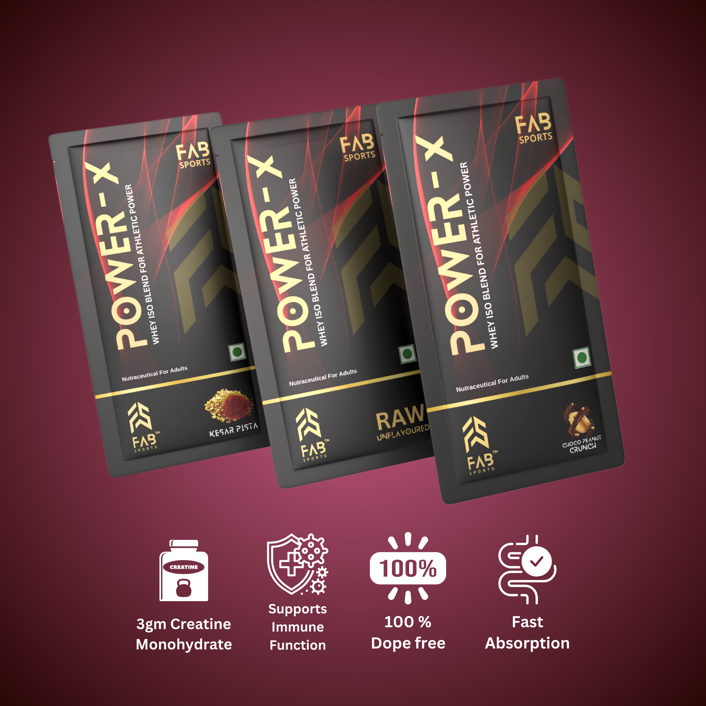 Power X –  Assorted Flavours Choco-Peanut Crunch + Kesar Pista + Raw Unflavoured