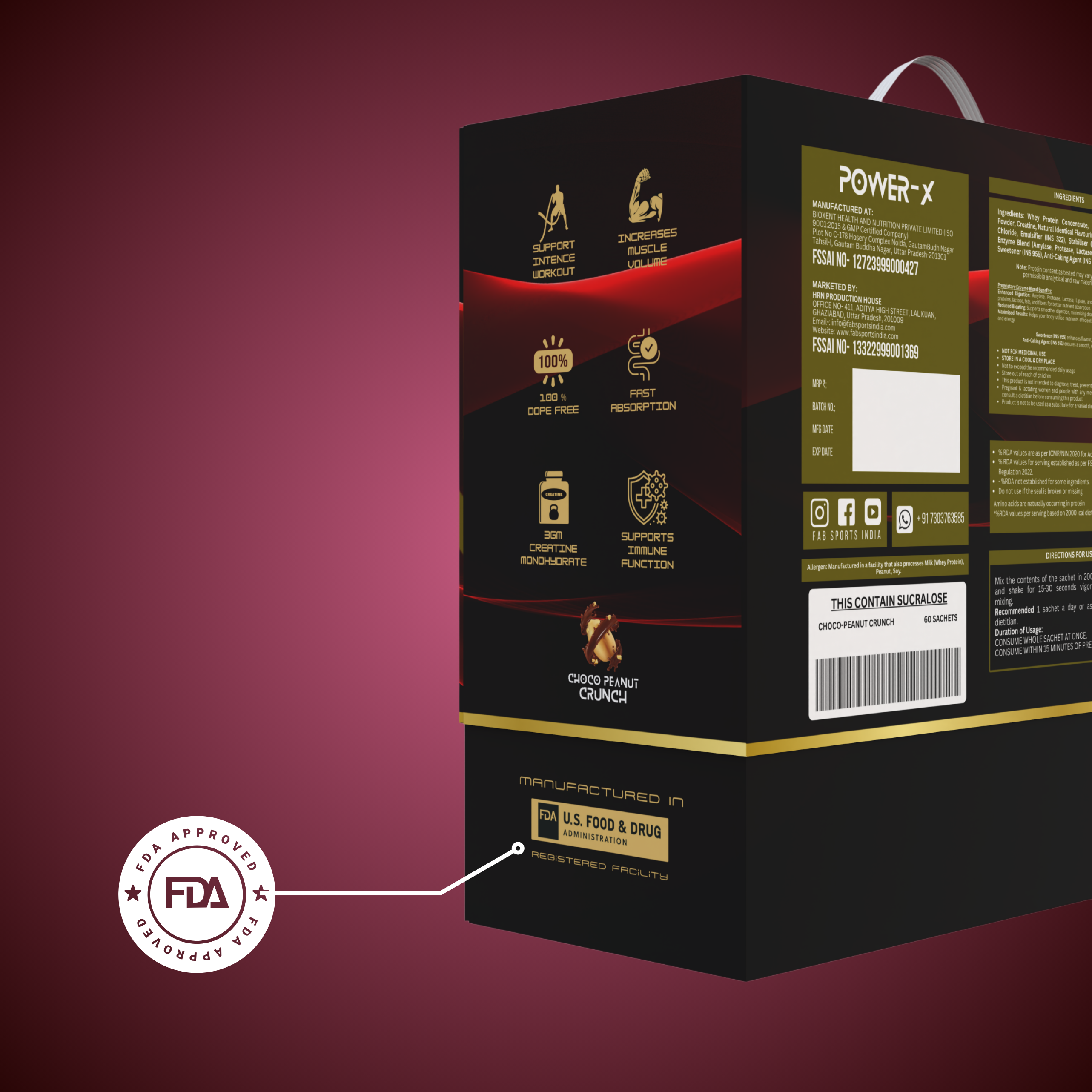 Power X – 27g Whey Isolate Blend Choco-Peanut Crunch 60 Sachets