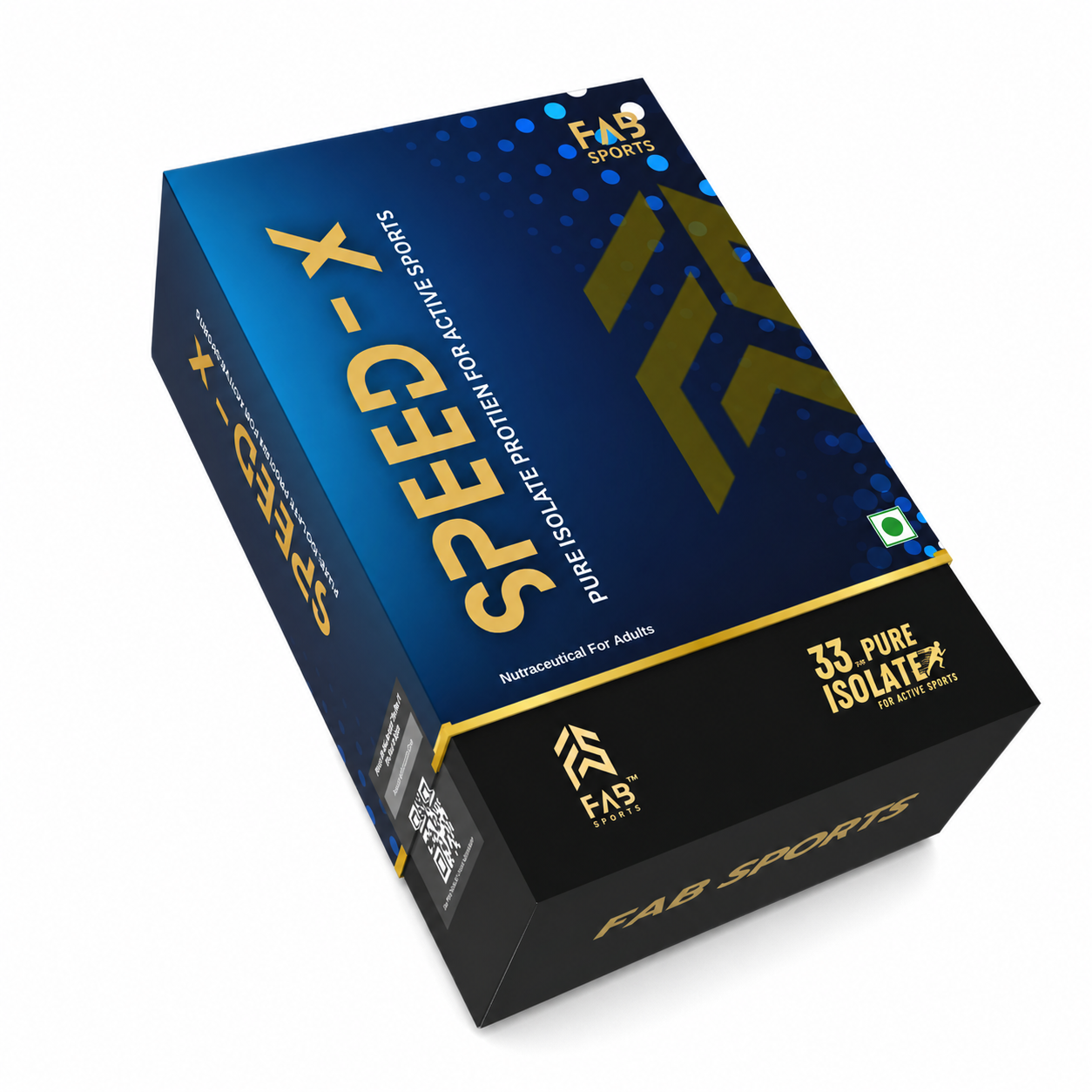 FAB Sports Speed X 33g pure whey isolate raw unflavoured 30 sachet box